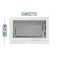 หน้าต่างบานกระทุ้ง อะลูมิเนียม มุ้ง SANKYOALUMI J-TRUST 60X40 สีครีม