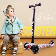 Kids Scooter - 3 Wheel Kick Scooter w Adjustable Height w Flashing LED Wheels for Children Ages 3 to 12
