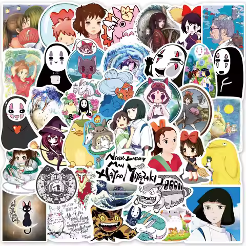 50Pcs Ghibli Hayao Miyazaki Stickers For DIY Scrapbooking Phone Luggage Skateboard Waterproof Graffi