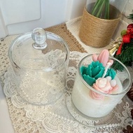 多肉仙人掌造型玻璃罐香氛蠟燭