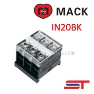MACK IN20BK TERIMINAL BLOCK with COVER / IN SERIES DIN RAIL MOUNT TERMINAL BLOCKS IN-20BK