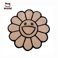 RugWorld Full Nude Color Flower Rug Thick Murakami Sunflower Carpet Gift
