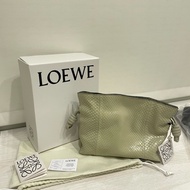 Loewe_Mini Flamenco Marble Light Green Snakeskin Knot Clutch