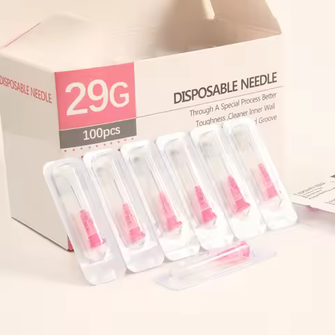100pcs 29G 13mm Disposable Piercing Needle 13mm Syring Small Painless Needles Injection Eyelid Tool