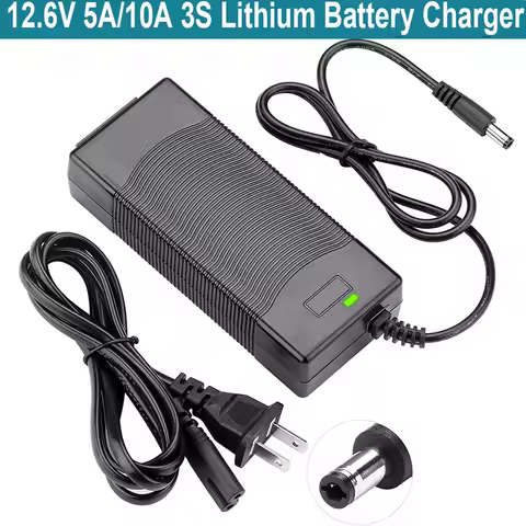 12.6V Charger 5A 10A Lithium Battery Charger 3S 12V 11.1V 10.8V For 3s10p lithium ion Battery Electr
