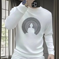 Spring Autumn 2024 Sweatshirt Hong Kong Style chicNEW Korean Version 2025 Top new Trendy Printed Men