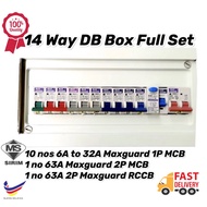 DB Box 14way (Full Set) Maxguard 1P MCB 6A -32A Distribution board [Customize service available] SIR