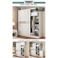 Wardrobe Sliding Door Modern Simple Storage Cabinet Simple Sliding Door Solid Wood Bedroom Household Overall 2 Doors Large Wardrobe