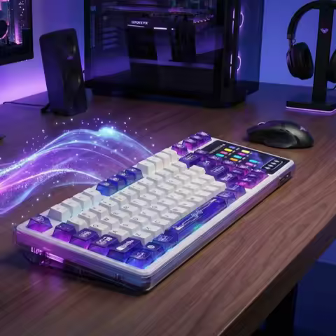 AULA L99 Mechanical Keyboard Intelligent Screen Wireless Bluetooth Gasket Structure Gaming Keyboard 