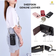 Korean Style Genuine Leather Sheepskin Mobile Phone Bag Ladies Handphone Pouch Sling Mini Handphone