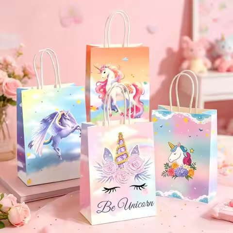 Dream Unicorn Paper Bag,Girl Birthday Party Supplies,Gift bag,Event Decoration,Baby Shower