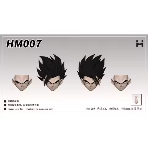HM Studio Original Dragon Ball SHF God Gohan Black Gohan Head Sculpture Accessories Pack Insufficien