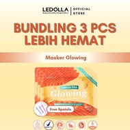 LEDOLLA - 3 Pcs Salmon DNA Glowing With Propolis Mask dan Papaya | LEBIH HEMAT | Sensitive Niacinami