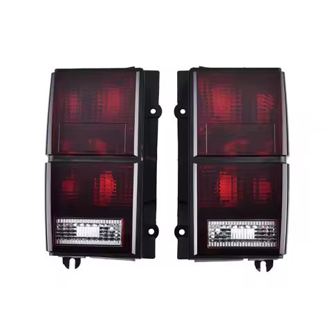 Fits for 84-96 Jeep Cherokee XJ Tail Lights Replacement Style Red Smoke Lens Rear Tail Lamps Set (Le