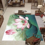 [in stock]New Chinese-style lotus living room carpet, Chinese Zen-inspired antique-style floor mat, 