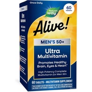 Nature's Way Alive Men's 50 Plus Ultra Potency Multivitamin, 60 ct