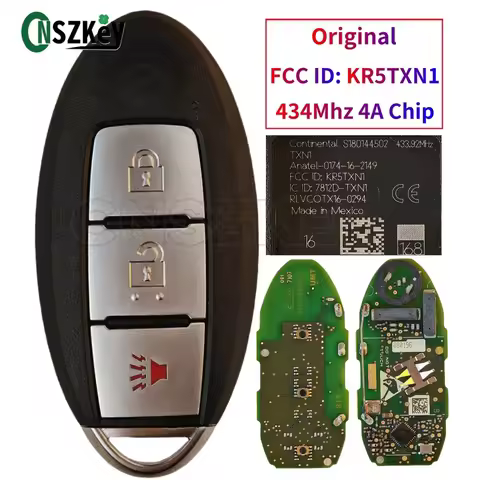 CNSZKey KR5TXN1 285E3-5RA0A For Nissan Kicks Rogue 2018-2021 Smart Key 3 Buttons 433.92MHz 4A NCF29A