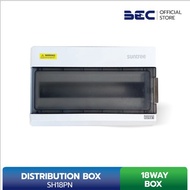 SUNTREE ตู้เปล่า 18ช่อง DISTRIBUTION BOX รุ่น SH18PN ตู้คอมไบเนอร์เปล่า 18ช่อง กันน้ำ พร้อมราง DIN S