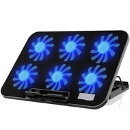 實體店鋪/SF Gaming Laptop Cooler 2 USB Ports 6 Fans Gaming Led Light Notebook Cooler for 13-18'' Stand 6