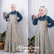 Kalena Dress Muslim Wanita Terbaru bahan Crincle Airflow Motif Bunga