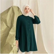 TERMURAH malaya long shirt teal M, black M dan nude S by heaven lights