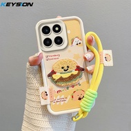Keysion hoạt hình dễ thương sang trọng thêu trường hợp cho Honor x6b X8C với dây buộc điện thoại chố