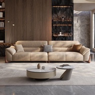 S/🔑Popular--Italian Minimalist Fabric Sofa Living Room High-End Fabric Sofa Frosted Flannel Modern Straight Row Sofa DCN