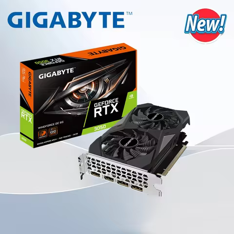 NEW GIGABYTE GeForce RTX 3050 WINDFORCE OC 6G GDDR6 6GB 1×HDMI 3×DisplayPort