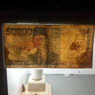 Jelek asli 50.000 Rupiah WR Supratman Tahun 1999 Rp 50000 Uang Kertas Kuno Duit Lama Soepratman Indo