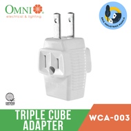 Omni Triple Cube Adapter 6A 250V~ WCA-003 Travel Adapter