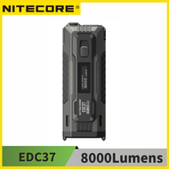 NITECORE EDC37 8000 Lumens Ultimate Tactical EDC Flashlight Bulit-In Battery Type-C Rechargeable Tro