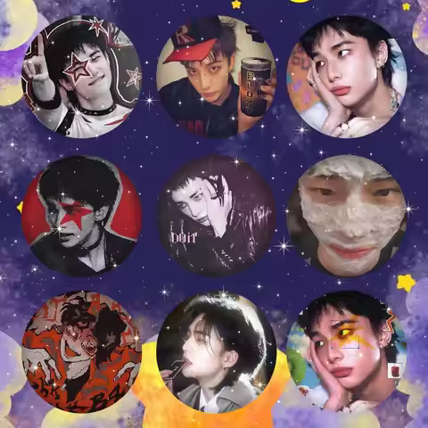 H-Hyunjin Round Snap-in Brooches Rock Band Lapel Pins Badges Fan Collection Accessories Jewelry Hand