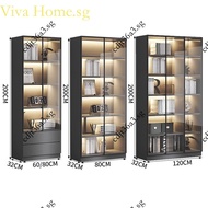 Storage Cabinet Display Cabinet Solid Wood Bookshelf Cabinet Glass Door Storage Cabinet Bookshelf Ca