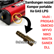 SAMBUNGAN KE GAS LPG / SAMBUNGAN NOZZEL UNTUK KOMPOR GAS PORTABLE GAS KALENG KE GAS LPG