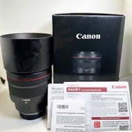 Canon RF 85mm 1.2 L USM 有盒有單已過保 99%new 有美本堂膜保護