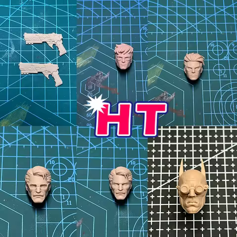 1/12 Scale Batman Double Gun White Model Gordon Police Jason Todd Red Hood Villain Unpainted Head Sc