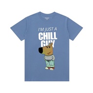 Chill Guy Black Denim T-Shirt Chill Guy Unisex Men's Meme T-Shirt Adult cotton 30sWanita