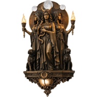 TREBIN Premium Resin Hecate Statue 3-Headed Greek Goddess Wall Sculpture, Gothic Style Home Decor, U