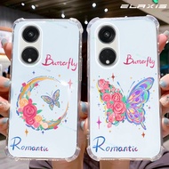 ELAXIS Casing for OPPO Reno 8T 8 7 8Z 7Z Pro 5G Transparent Phone Cover Butterfly Love Moon Pattern 