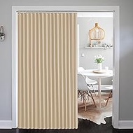 NICETOWN Room Divider Blackout Curtains for Patio Door, Portable Sliding Glass Door Drapes Thermal Insulated Large Window Covering for Bedroom/Living Room/Gazebo, 100 x 84 inch, Biscotti Beige, 1 PC