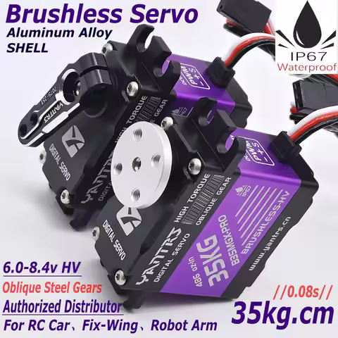 YANTRS B35MGX-PRO 35kg Brushless Waterproof 7.4v High Volts Oblique Steel Gears Digital Servo 1:10 R
