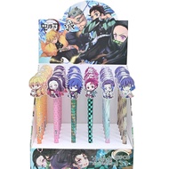 6pcs/lot Anime Demon Slayer Kimetsu No Yaiba Kamado Tanjirou Nezuko Gel Pen Novelty 0.5mm Starry Blue Ink Pen for kids Gifts Student Stationery School Writing Office Supplies