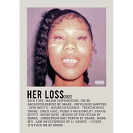 【READY STOCK】Poster Cover Album Her Loss by ​21 Savage and Drake for room/wall/gift/barber