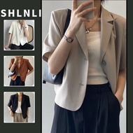 Summer Minimalist Basic Short Sleeved Blazer Women Korean Version Thin Short Casual Loose Blazer