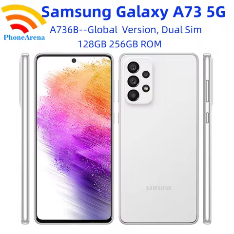 Original Samsung Galaxy A73 A736B Dual Sim 6.7" AMOLED 128GB 26GB ROM Snapdragon Octa Core NFC Unloc