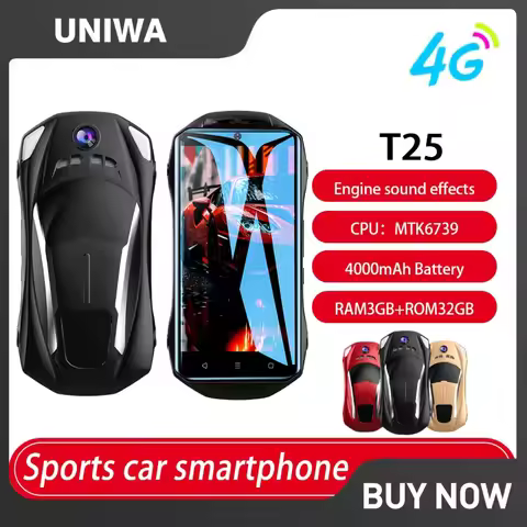 UNIWA T25 4G Stylish Smartphone Engine Sound Sports Car Appearance 4.5” Android 8.1 Dual SIM 3GB+32G