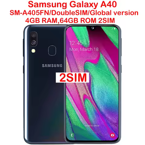 Samsung Galaxy A40 Smart Android Phone Global Edition 2SIM 5.9-inch AMOLED 1080 * 2340 25MP Samsung 