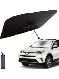 車用擋風傘-可摺疊汽車傘遮陽uv阻擋汽車前窗(保溫隔熱)汽車擋風玻璃罩,適用於大多數車輛-大號小號