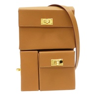 金棕色 Epsom牛革 Kelly Multipocket To Go Pouch 肩背包 W刻 金扣【HERMES 愛馬仕】