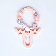 zoey 仙人掌 雛菊 粉色 奶嘴鏈 /粉色鹿角小雞